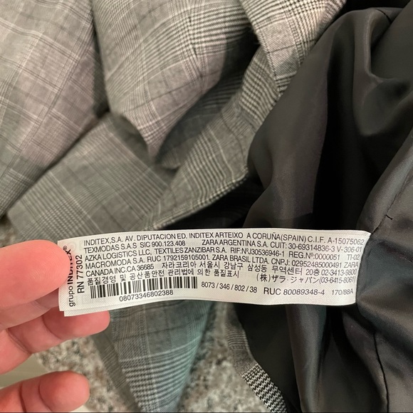 Zara Check Tailored Blazer Jacket US 6 - Picture 12 of 12